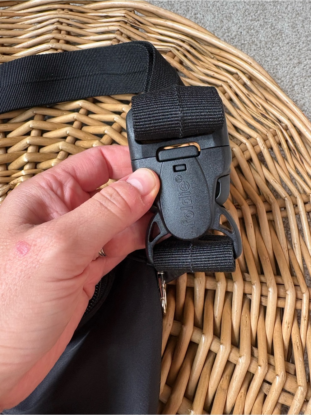 The Foldie Black Foldable Travel Hands Free Cut Resistant Crossbody - Picture 8 of 10